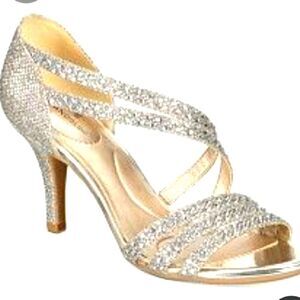 BANDOLINO JEWEL STUDDED ROUND OPEN-TOE HEEL SANDAL